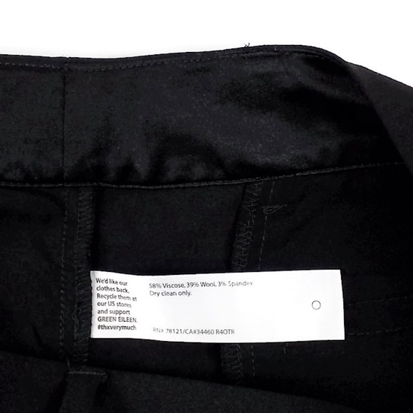 Eileen Fisher Black Mid Rise Ankle Dress Pants Womens Size MP Medium Petite - Picture 8 of 8